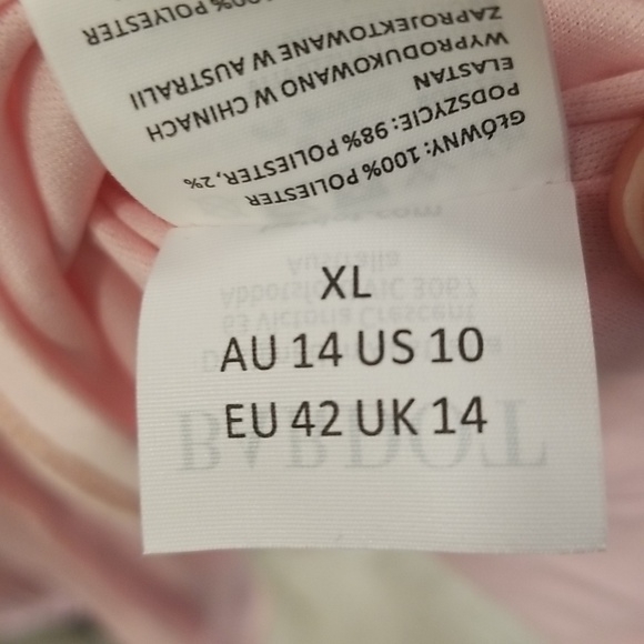 💕BARDOT Bellissa Long Sleeve Faux Wrap Dress Sorbet Pink Metallic Shine XL NWT - Picture 15 of 16